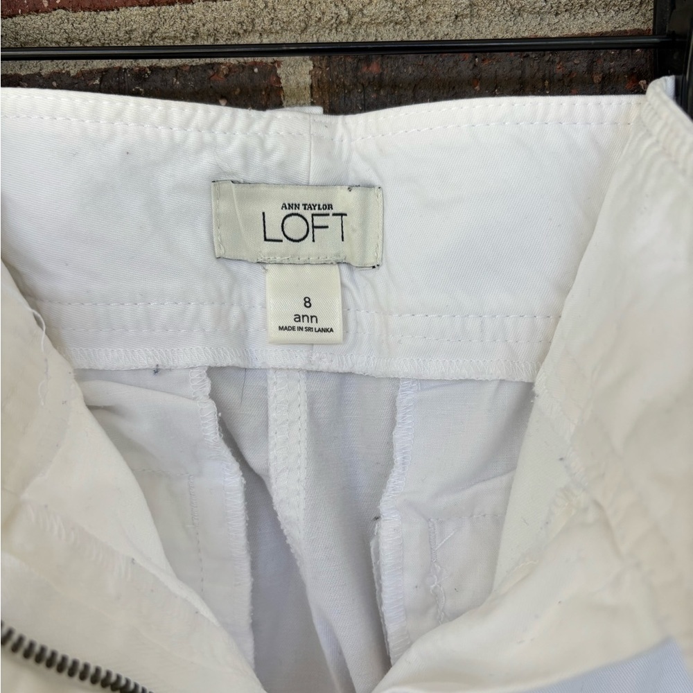 Women’s LOFT Ann Taylor 8 white cotton capri pants coastal Grandma Cottagecore - Picture 4 of 4